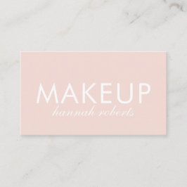 Cartão De Visita Blush Pink Script Social QR Code Photo Makeup