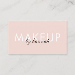 Cartão De Visita Blush Pink Script Social QR Code Photo Makeup