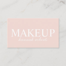 Cartão De Visita Blush Pink Script Social QR Code Photo Makeup