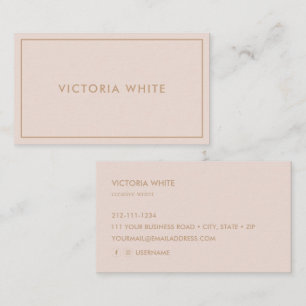 Cartão De Visita Blush Profissional Único de Chic Moderno Simples