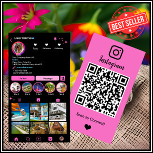 Cartão De Visita Blush Rosa Corretor Imobiliário Instagram QR Imóve