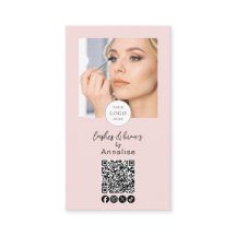 Blush Rosa Logotipo de Letra QR Code Foto Cílios M