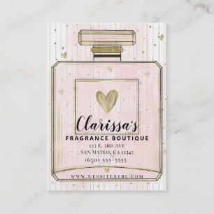 Cartão De Visita Blush Rosa & Ouro Paris Parfum Fragrância Boutique