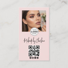 Blush Rosa Rótulo Ícone Social QR Code Foto Maquia