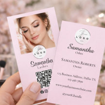 Blush Rosa Script Ícone Social QR Code Foto Maquia