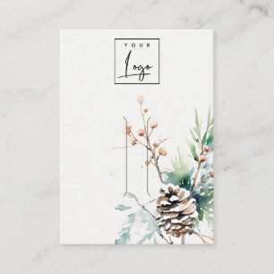 Cartão De Visita Blush Snow Winter Berries Logo Hair Pino