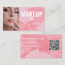 Blushing Coral Rosa Maquiagem Código QR Aquarela 