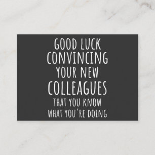 Cartão De Visita Boa Sorte Convencendo Seus Novos Colegas De Trabal