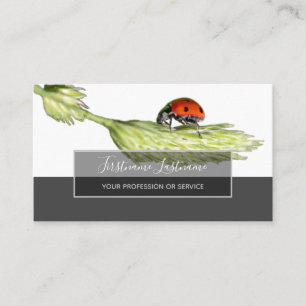 Cartão De Visita Boa sorte ladybugs elegantes retângulo de cinza