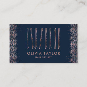 Cartão De Visita Bobby Pins Hair Stylist Hair Salon Hairdresser