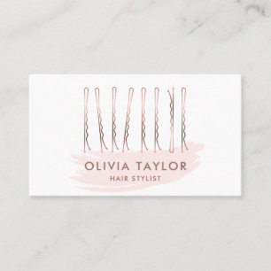 Cartão De Visita Bobby Pins Hair Stylist Hair Salon Hairdresser