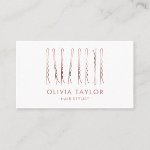 Cartão De Visita Bobby Pins Hair Stylist Hair Salon Hairdresser