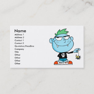 Cartão De Visita bobo engraçado, personagem de desenho animado de c