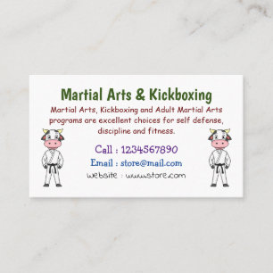 Cartão De Visita Boca-branca em desenho animado em kung fu