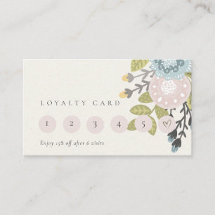 Cartão De Visita Boca-branca Pastel Blush Blue Floral 6 Punch Leald