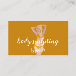 Cartão De Visita Body Sclupting Massage Logotipo Rosa Yellow Bikini