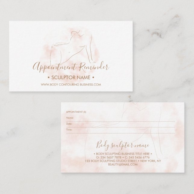 Cartão De Visita Body sculpting contouring spa appointment cards (Frente/Verso)