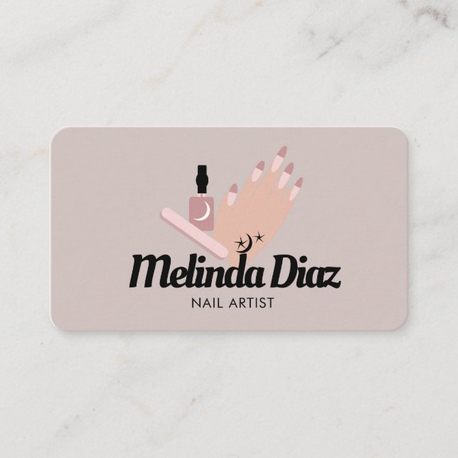 Cartão De Visita Bohemian Tattoo Hand Nail Art Salon   (Frente)