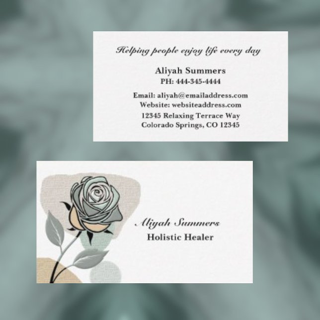 Cartão De Visita Boho Artistic Rose Meditative Business Card (Criador carregado)