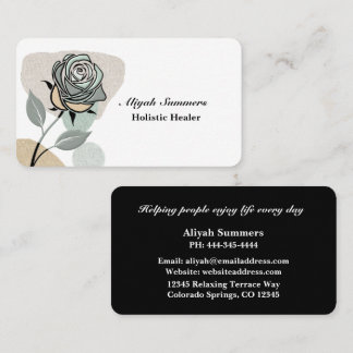 Cartão De Visita Boho Artistic Rose Meditative Business Card