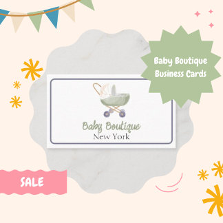 Cartão De Visita Boho Baby Carruagem Boutique Nova York