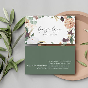 Cartão De Visita Boho Blooms Watercolor Floral