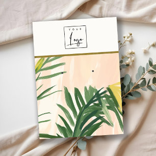 Cartão De Visita Boho Blush Verde Palma Tropical Deixa O Logotipo O