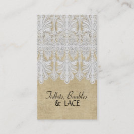 Cartão De Visita BOHO Burlap n Lace gypsy Modern Mod Estilo