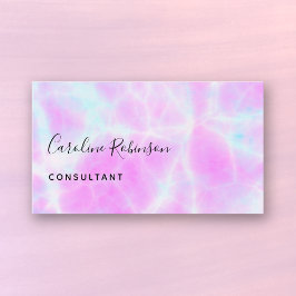 Cartão De Visita Boho Chic Lilac Pink Aqua Pretty Marble Consultant