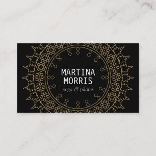 Cartão De Visita Boho Chic Mandala Black/Dourado