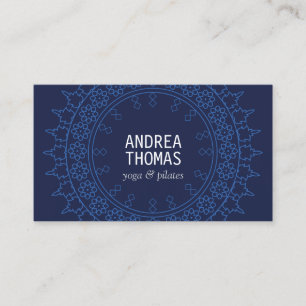 Cartão De Visita Boho Chic Mandala Blue/Blue