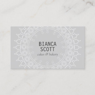 Cartão De Visita Boho Chic Mandala sobre Cinzas leves