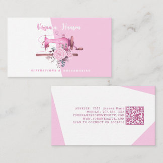 Cartão De Visita Boho Cor-De-Alcance Floral Floral