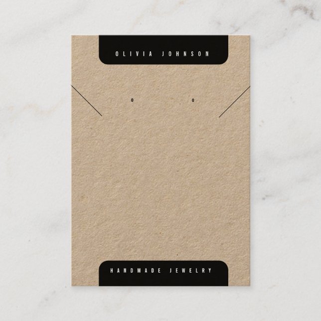 Cartão De Visita Boho DIY Handmade Jewelry Earrings Necklace Card (Frente)