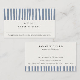 Cartão De Visita Boho Dusky Blue Watercolor Strips Appointment