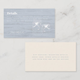 Cartão De Visita BoHO Dusty Blue Driftwood Casamento Mason Jars