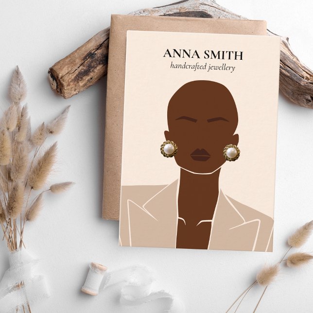 Cartão De Visita Boho exclusivo para mulheres inclusivas Estreladas (Criador carregado)