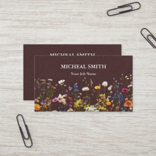 Cartão De Visita Boho Floral Kraft Moderna