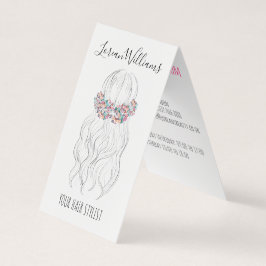 Cartão De Visita Boho Hair Wedding Hairdresser Floral Romântico