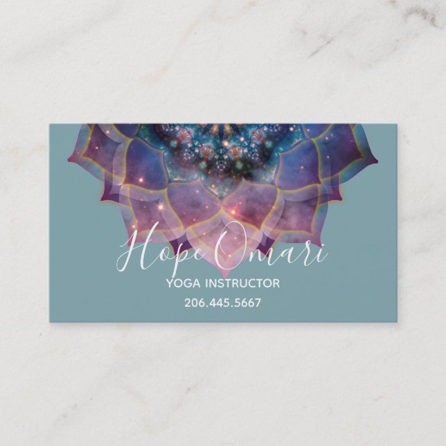 Cartão De Visita Boho Nebula Bloom | Design Mandala (Frente)