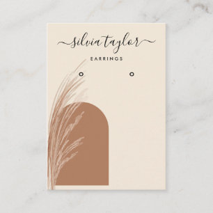 Cartão De Visita Boho Pampas Grass Earth Tones Terracotta Arch