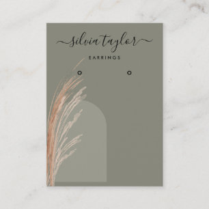 Cartão De Visita Boho Pampas Grass Earth Tones Terracotta Minimamen