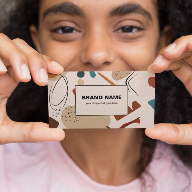 Cartão De Visita Boho Pattern Abstrato Geométrico Terracotta (Criador carregado)