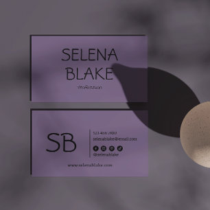 Cartão De Visita Boho Roxo Minimalista   Trendy Retro Chic