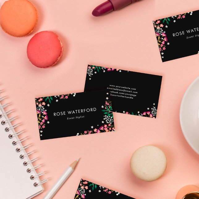 Cartão De Visita Boho Selvagens - Preto (Criador carregado)