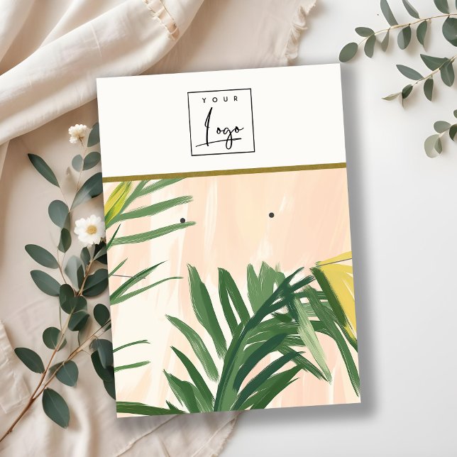 Cartão De Visita Boho Tropical Palm Sai do Colar (Criador carregado)
