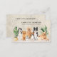 Cartão De Visita Boho Watercolor Cães Cachorros Cachorros Cachorros (Frente/Verso)