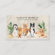 Cartão De Visita Boho Watercolor Cães Cachorros Cachorros Cachorros (Frente)