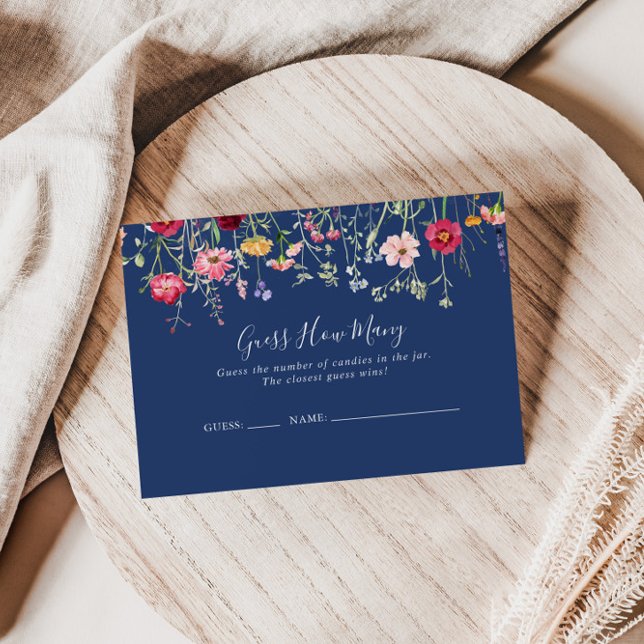 Cartão De Visita Boho Wildflower Adivinha Quantas Cartas De Jogo (Criador carregado)