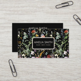 Cartão De Visita Boho Wildflower Aquarela Primavera Flor